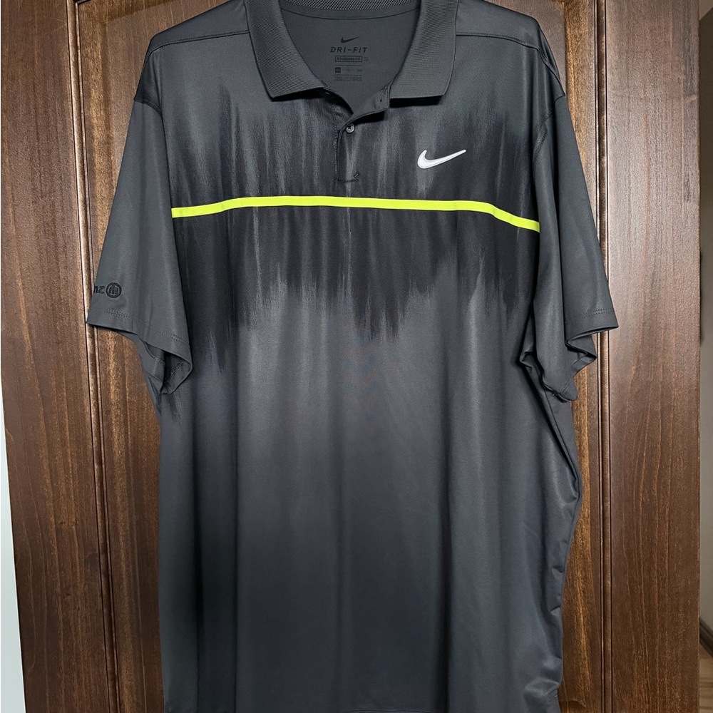 Nike Black Polo with Lime Stripe
Under Armor Navy Polo with Purple Stripes